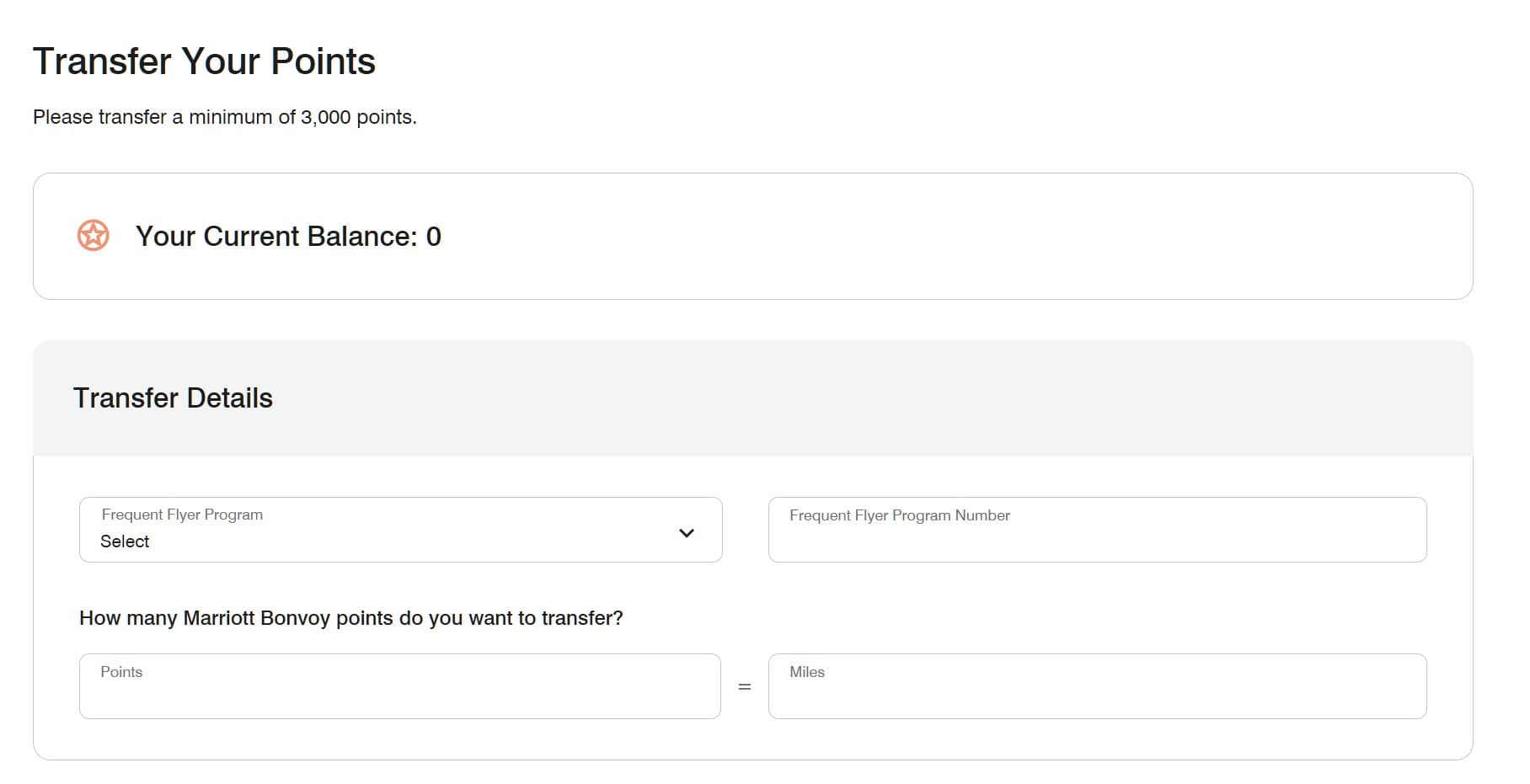 Pick Aeroplan, enter your member number and amount